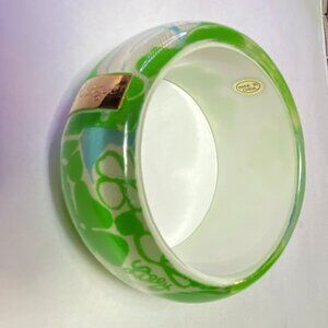 Lilly Pulitzer Lucite Green Floral Print Bracelet